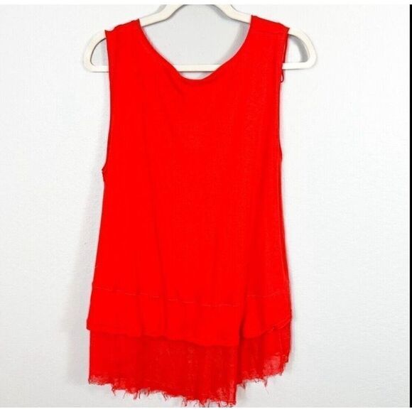 NWT WE THE FREE Hot Peachy Sleeveless Tiered Frayed Hem Tank Size XS - Picture 10 of 10